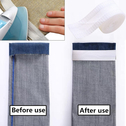 Banda termocolantă Luxer alba de 5 metri pentru tivuri fără coasere, aplicare rapidă cu fierul de călcat. [2]