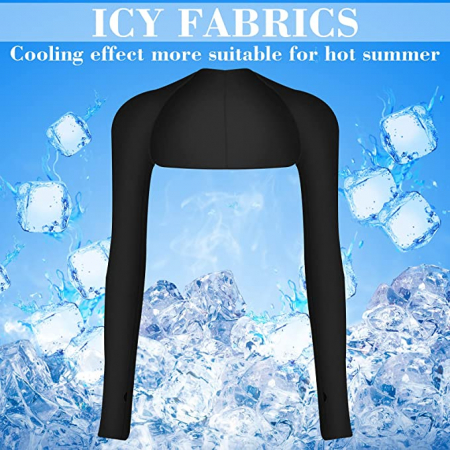 Bolero cu Maneci Sport si Protectie UV Luxer, Marime Universala, Unisex, Negru,  protectie auto, alergat, ciclism, pescuit, Negru, maneca protectie solara uv manusi fortbal alergat decathlon ieftine universale emag luxer [10]