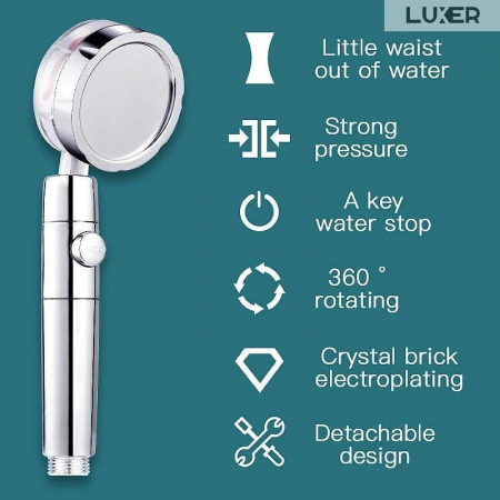 Cap De Dus Presurizat Cu Sistem De , Economisire A Apei Si Filtru Anti-Impuritati, Rosu, Luxer, cap de dus cu presiune dedeman cu filtru economisire apa presiune sporita emag leroy merlin grohe baterie baie ieftina [1]