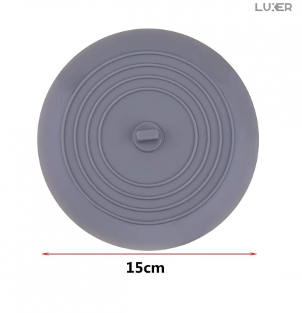 Capac Din Silicon/Dop Pentru Chiuveta/Cada/Sifon Luxer, Protectie Impotriva Gandacilor si Mirosurilor Neplacute, Diametru 15 cm, Gri /Alb, dop chiuveta bucatarie franke dedemna blocat leroy ikea emag silicon ieftin pentru scurgere lavoar mascare luxer [13]