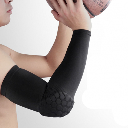 Cotiera cu Tampon de Protectie Luxer, Circumferinta Brat 35-45 cm, Unisex, Negru/Alb, protectie impotriva socurilor cotiere copii hervin intersport decathlon ieftine luxer [13]