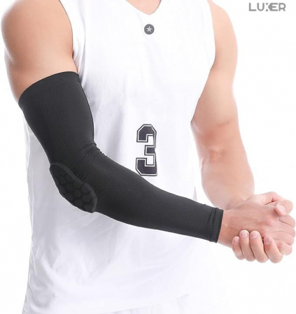 Toate Produsele - Cotiera cu Tampon de Protectie Luxer, Circumferinta Brat 35-45 cm, Unisex, Negru/Alb, protectie impotriva socurilor cotiere copii hervin intersport decathlon ieftine luxer