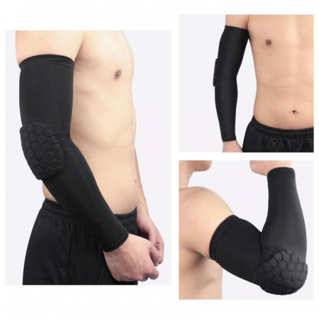 Cotiera cu Tampon de Protectie Luxer, Circumferinta Brat 35-45 cm, Unisex, Negru/Alb, protectie impotriva socurilor cotiere copii hervin intersport decathlon ieftine luxer [16]