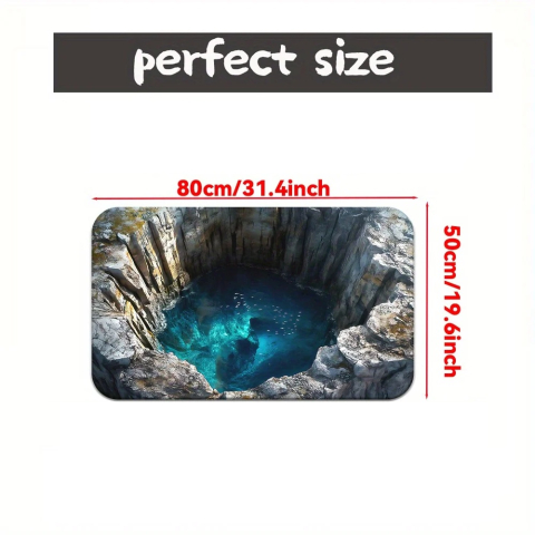 Covoras Decorativ Antiderapant Pentru Intrare / Baie / Bucatarie, Model 3D, Dimensiuni 50x80 cm, Luxer [8]