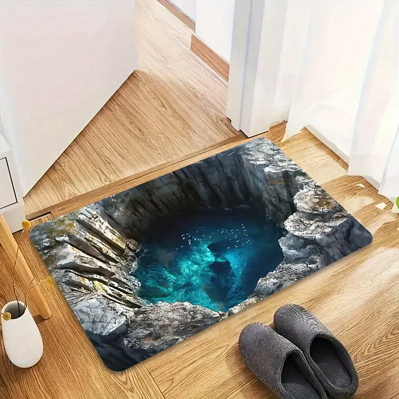 Covoras Decorativ Antiderapant Pentru Intrare / Baie / Bucatarie, Model 3D, Dimensiuni 50x80 cm, Luxer [2]