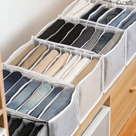 Cutie Tip Organizator de Haine si Lenjerie cu 7 Compartimente Luxer, Dimensiuni 36x14x12 cm, Alb, organizator haine bebelusi copii adulti pliabil ikea pepco dedeman jysk jumbo pentru calatorie bagaj sertar dulap dormitor emag leroy merlin luxer