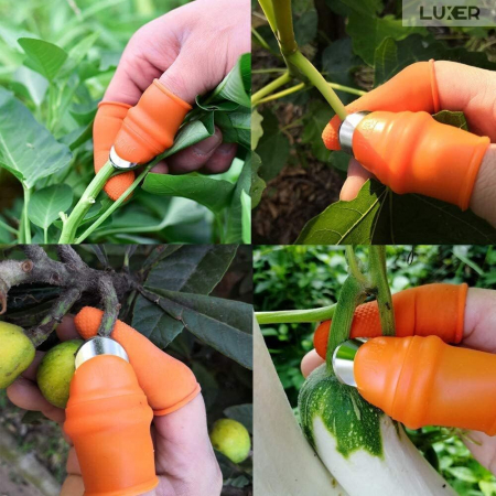 Degetar Cu Lama Pentru Cules Fructe/Legume sau Gradinarit Pentru Barbati, 5 Protectii Din Silicon Degete, Luxer, unelte gradinarit dedeman emag honrnbach jysk leroy luxer [4]
