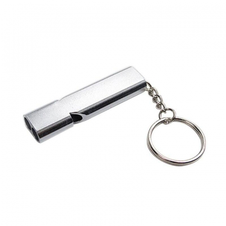 Fluier Dual din Aluminiu pentru Arbitrii, Drumetii, Activitati Fizice, Dresare animale, cu Inel pentru Chei, Tip Breloc, Lungime 6 cm, Negru, Argintiu, Auriu, Luxer pentru fluierat profesional decathlon luxer [5]