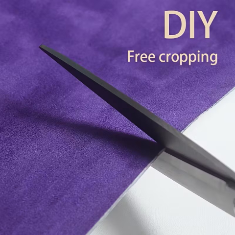 Folie autoadezivă Luxer din piele întoarsă sintetică tip Alcantara, culoare violet, pentru interior auto, mobilă și decor DIY, textură catifelată mată, dimensiuni 150x40 cm. [2]