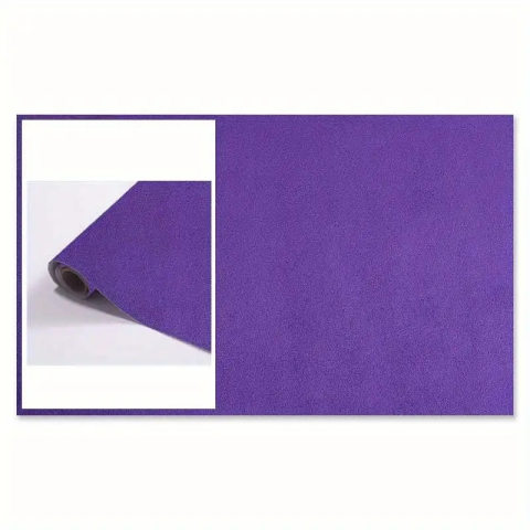 Folie autoadezivă Luxer din piele întoarsă sintetică tip Alcantara, culoare violet, pentru interior auto, mobilă și decor DIY, textură catifelată mată, dimensiuni 150x40 cm. [3]