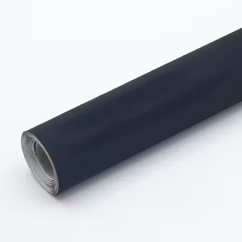 Folii Autoadezive Piele Intoarsa - Folie autoadezivă Luxer din piele întoarsă sintetică tip Alcantara, culoare neagră, pentru interior auto, mobilă și decor DIY, textură catifelată mată, dimensiuni 150x40 cm.