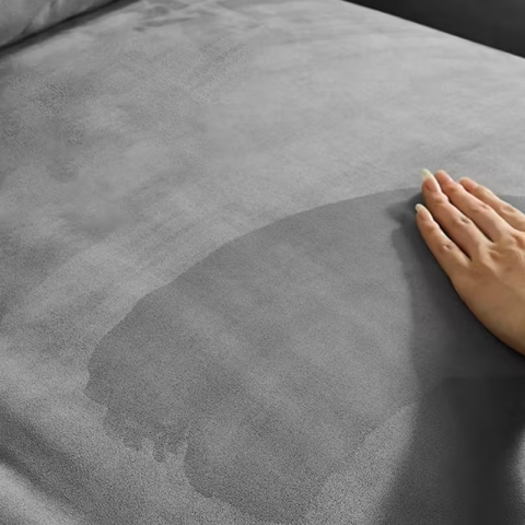 Folie autoadezivă Luxer din piele întoarsă sintetică tip Alcantara, culoare gri, pentru interior auto, mobilă și decor DIY, textură catifelată mată, dimensiuni 150x40 cm. [6]