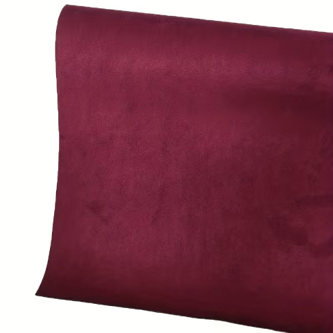 Folie autoadezivă Luxer din piele întoarsă sintetică tip Alcantara, culoare visiniu, pentru interior auto, mobilă și decor DIY, textură catifelată mată, dimensiuni 150x40 cm. [4]