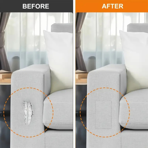 Folie autoadezivă textilă Luxer White, dimensiune 145x50 cm, pentru decor mobilier, reparații canapea și proiecte DIY, material moale cu aspect de țesătură modernă. [6]