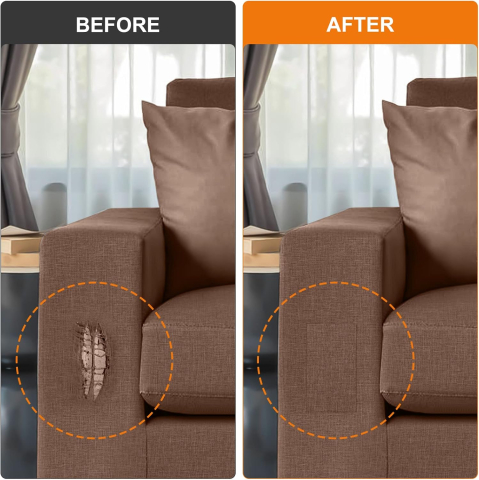 Folie autoadezivă textilă Luxer Brown, dimensiune 145x50 cm, pentru decor mobilier, reparații canapea și proiecte DIY, material moale cu aspect de țesătură modernă. [4]