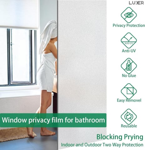 Folie Autoadeziva Mata Privacy pentru Geamuri si Ferestre cu Protectie UV, Design Modern si Intimitate, Reutilizabila, 60 x 200 cm, Luxer, Folie Pentru Geamuri Termopan Autocolant pentru Intimitate [2]
