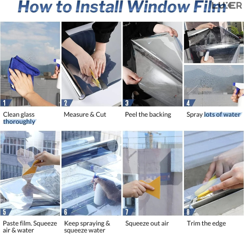 Folie autoadezivă pentru geamuri Luxer cu efect de vitraliu, Model Pasarea Colibry, oferă protecție solară UV și intimitate 80%. [6]