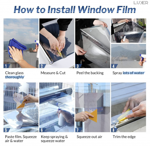 Folie Autoadeziva  pentru Geamuri Termopan, Tip Oglinda, Protectie Solara UV, Efect Privacy, One Way Mirror Window Film, Autocolanta, Pentru Casa/Cladiri, Dimensiuni 200 x 60 cm, Argintiu, Silver, Folie Geam sa nu se vada din exterior, sa nu se vada in casa, autocolant geam termopan leroy merlin dedeman, protectie solara ferestre luxer [8]