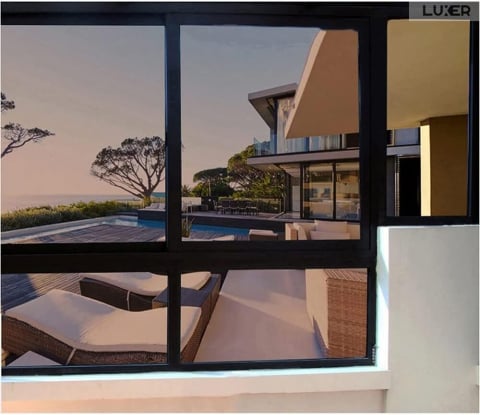 Folie Autoadeziva  pentru Geamuri Termopan, Tip Oglinda, Protectie Solara UV, Efect Privacy, One Way Mirror Window Film, Autocolanta, Pentru Casa/Cladiri, Dimensiuni 200 x 60 cm, Maro, Silver, Folie Geam sa nu se vada din exterior, sa nu se vada in casa, autocolant geam termopan leroy merlin dedeman, protectie solara ferestre luxer [7]
