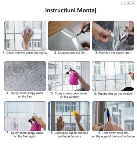 Folie Autoadeziva  pentru Geamuri Termopan, Tip Oglinda, Protectie Solara UV, Efect Privacy, One Way Mirror Window Film, Autocolanta, Pentru Casa/Cladiri, Dimensiuni 200 x 60 cm, Maro, Silver, Folie Geam sa nu se vada din exterior, sa nu se vada in casa, autocolant geam termopan leroy merlin dedeman, protectie solara ferestre luxer [12]
