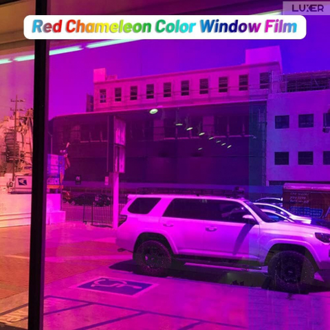 Folie Autoadeziva  pentru Geamuri Termopan, Tip Oglinda, Protectie Solara UV, Efect Privacy, One Way Mirror Window Film, Autocolanta, Pentru Casa/Cladiri, Model Holografic, Dimensiuni 200 x 60 cm, Red, Folie Geam sa nu se vada din exterior, sa nu se vada in casa, autocolant geam termopan leroy merlin dedeman, protectie solara ferestre luxer [4]
