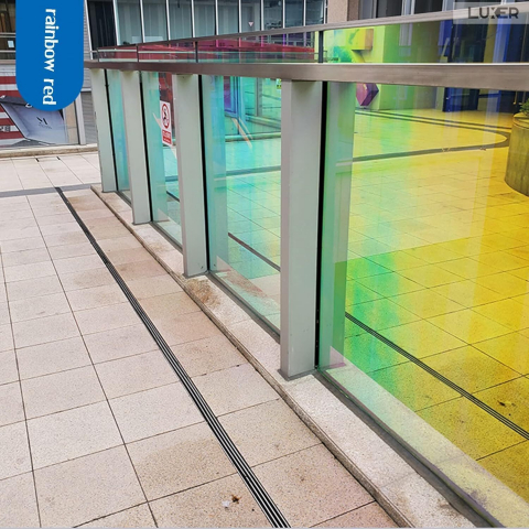 Folie Autoadeziva  pentru Geamuri Termopan, Tip Oglinda, Protectie Solara UV, Efect Privacy, One Way Mirror Window Film, Autocolanta, Pentru Casa/Cladiri, Model Holografic, Dimensiuni 200 x 60 cm, Red, Folie Geam sa nu se vada din exterior, sa nu se vada in casa, autocolant geam termopan leroy merlin dedeman, protectie solara ferestre luxer [8]