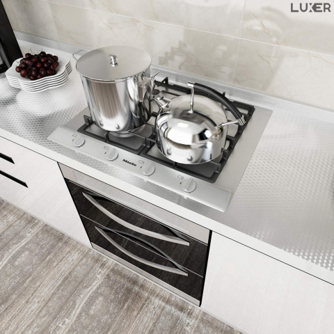 Folie Autoadeziva Pentru Protectie Mobila de Bucatarie Luxer, Model Romburi 3D, Silver, 200x40cm, folie adeziva mobilier bucatarie gradina dedeman leroy merlin brico depot hornbach mathaus pentru masa geam ieftina luxer [8]