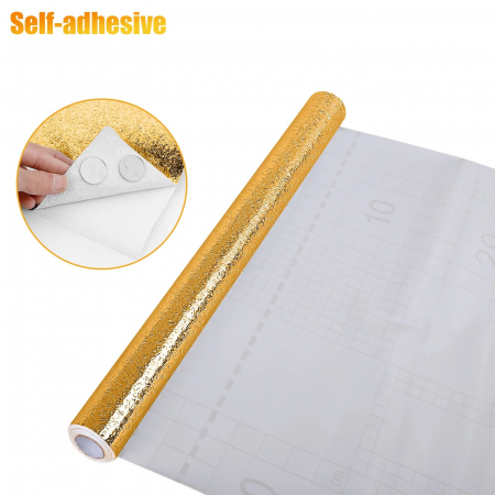 Folie Autoadeziva Pentru Protectie Mobila de Bucatarie Luxer, Model Coaja de Portocala, Gold, 200x40cm, folie adeziva mobilier bucatarie gradina dedeman leroy merlin brico depot hornbach mathaus pentru masa geam ieftina luxer [10]