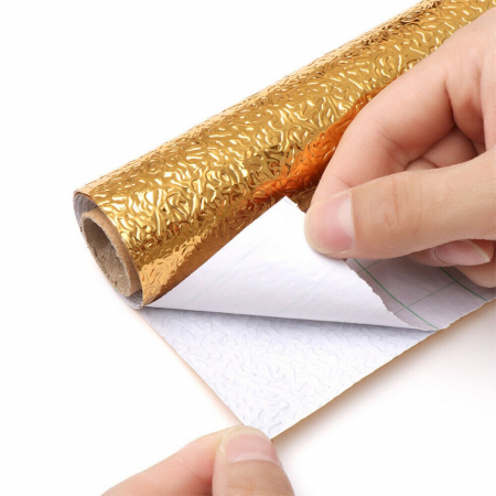 Folie Autoadeziva Pentru Protectie Mobila de Bucatarie Luxer, Model Coaja de Portocala, Gold, 200x40cm, folie adeziva mobilier bucatarie gradina dedeman leroy merlin brico depot hornbach mathaus pentru masa geam ieftina luxer [14]
