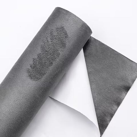 Folii Autoadezive Piele Intoarsă (Super Flexibile) - Folie Autoadeziva Piele Intoarsa Ecologica Gri Super Flexibila Interior Auto Rola Mare