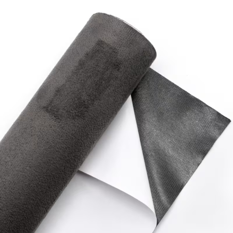 Folii Autoadezive Piele Intoarsă (Super Flexibile) - Folie Autoadeziva Piele Intoarsa Ecologica Gri Inchis Super Flexibila Interior Auto Rola Mare