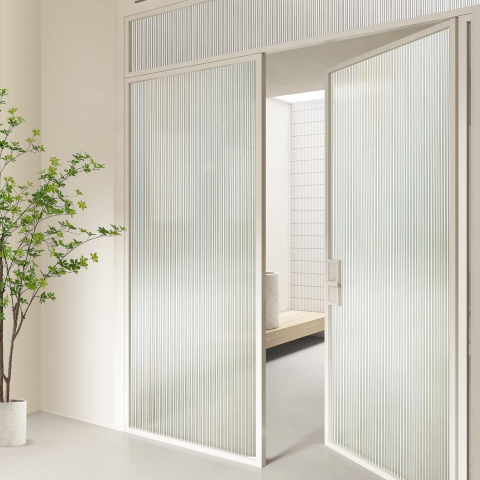 Folie Decorativa Privacy Pentru Geamuri - Home&Office, Protectie UV, Model - Reeded Glass, Dimensiuni 200x60 cm, Luxer Folie decorativă privacy Folie pentru geamuri Folie protectie UV Folie decorativă pentru geamuri Folie privacy pentru birou Folie pentru home office Folie decorativă Luxer Folie pentru intimitate geamuri Folie decorativă 200x60 cm [3]