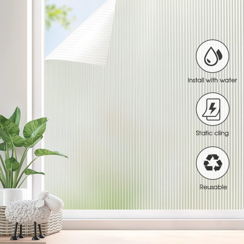 Folie Decorativa Privacy Pentru Geamuri - Home&Office, Protectie UV, Model - Reeded Glass, Dimensiuni 200x60 cm, Luxer Folie decorativă privacy Folie pentru geamuri Folie protectie UV Folie decorativă pentru geamuri Folie privacy pentru birou Folie pentru home office Folie decorativă Luxer Folie pentru intimitate geamuri Folie decorativă 200x60 cm [1]