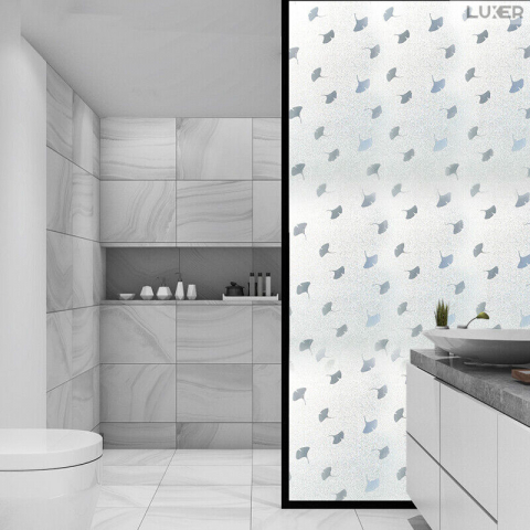 Folie Decorativa Privacy Pentru Geamuri - Home&Office, Protectie UV, Model - Frunza Ginkgo Biloba, Dimensiuni 200x60 cm, Luxer [9]