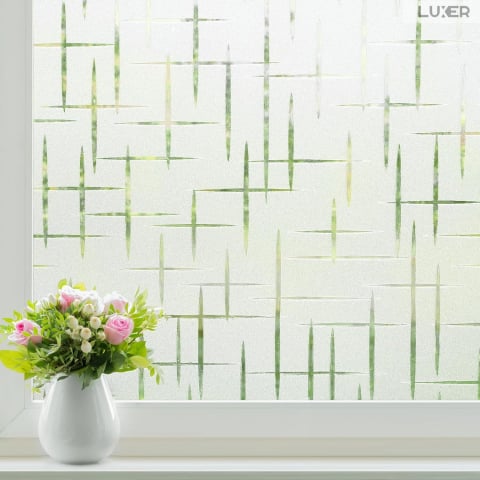 Folie Decorativa Privacy Pentru Geamuri - Home&Office, Protectie UV, Model - Cruce, Dimensiuni 200x60 cm, Luxer [1]