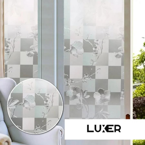 Folie Decorativa Privacy Pentru Geamuri - Home&Office, Protectie UV, Model Floral, Dimensiuni 200x60 cm, Luxer, Folie decorativă privacy Folie pentru geamuri Folie protectie UV Folie Mozaic Folie cu flori Folie decorativă pentru geamuri Folie privacy pentru birou Folie pentru home office Folie decorativă Luxer Folie pentru intimitate geamuri Folie decorativă 200x60 cm [2]
