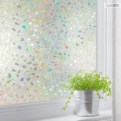 Folie Decorativa Privacy Pentru Geamuri - Home&Office, Protectie UV, Model - Geometric Holografic, Dimensiuni 200x60 cm, Luxer folie decorativă geamuri folie semi-privacy geamuri protecție UV geamuri folie dungi geamuri folie decorativă home office folie geamuri birou folie decorativă modernă folie geamuri pentru intimitate accesorii geamuri casă folie decorativă ușor de aplicat folie pentru ferestre moderne folie decorativă UV rezistentă folie dungi decorative folie geamuri semi-transparentă folie decorativă interior folie pentru ferestre birou folie geamuri anti-UV decorare geamuri casă folie decorativă mată protecție solară ferestre [10]