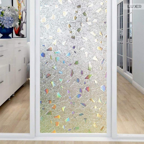 Folie Decorativa Privacy Pentru Geamuri - Home&Office, Protectie UV, Model - Geometric Holografic, Dimensiuni 200x60 cm, Luxer folie decorativă geamuri folie semi-privacy geamuri protecție UV geamuri folie dungi geamuri folie decorativă home office folie geamuri birou folie decorativă modernă folie geamuri pentru intimitate accesorii geamuri casă folie decorativă ușor de aplicat folie pentru ferestre moderne folie decorativă UV rezistentă folie dungi decorative folie geamuri semi-transparentă folie decorativă interior folie pentru ferestre birou folie geamuri anti-UV decorare geamuri casă folie decorativă mată protecție solară ferestre [1]