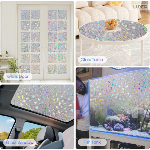 Folie Decorativa Privacy Pentru Geamuri - Home&Office, Protectie UV, Model - Geometric Holografic, Dimensiuni 200x60 cm, Luxer folie decorativă geamuri folie semi-privacy geamuri protecție UV geamuri folie dungi geamuri folie decorativă home office folie geamuri birou folie decorativă modernă folie geamuri pentru intimitate accesorii geamuri casă folie decorativă ușor de aplicat folie pentru ferestre moderne folie decorativă UV rezistentă folie dungi decorative folie geamuri semi-transparentă folie decorativă interior folie pentru ferestre birou folie geamuri anti-UV decorare geamuri casă folie decorativă mată protecție solară ferestre [8]