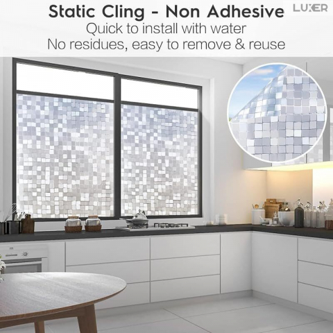 Folie Decorativa Privacy Pentru Geamuri - Home&Office, Protectie UV, Model Mozaic Cu Efect Sclipicios In Lumina Soarelui, Dimensiuni 200x60 cm, Luxer Folie decorativă privacy Folie pentru geamuri Folie protectie UV Folie Mozaic Folie cu efect sclipicios Folie decorativă pentru geamuri Folie privacy pentru birou Folie pentru home office Folie decorativă Luxer Folie pentru intimitate geamuri Folie decorativă 200x60 cm [9]