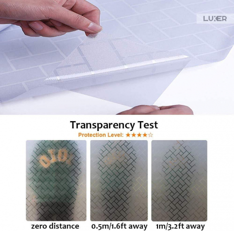 Folie Decorativa Privacy Pentru Geamuri - Home&Office, Protectie UV, Model - Brick Pattern, Dimensiuni 200x60 cm, Luxer [10]