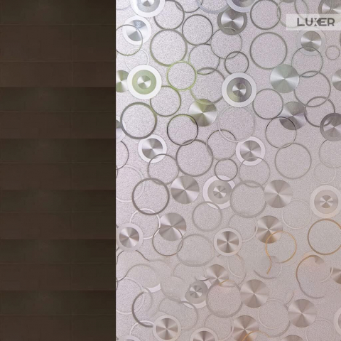 Folie Decorativa Privacy Pentru Geamuri - Home&Office, Protectie UV, Model - Disc Pattern, Dimensiuni 200x60 cm, Luxer Folie decorativă privacy Folie pentru geamuri Folie protectie UV Folie geam caramida Folie decorativă pentru geamuri Folie privacy pentru birou Folie pentru home office Folie decorativă Luxer Folie pentru intimitate geamuri Folie decorativă 200x60 cm [5]