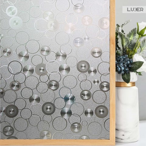 Folie Decorativa Privacy Pentru Geamuri - Home&Office, Protectie UV, Model - Disc Pattern, Dimensiuni 200x60 cm, Luxer Folie decorativă privacy Folie pentru geamuri Folie protectie UV Folie geam caramida Folie decorativă pentru geamuri Folie privacy pentru birou Folie pentru home office Folie decorativă Luxer Folie pentru intimitate geamuri Folie decorativă 200x60 cm [2]