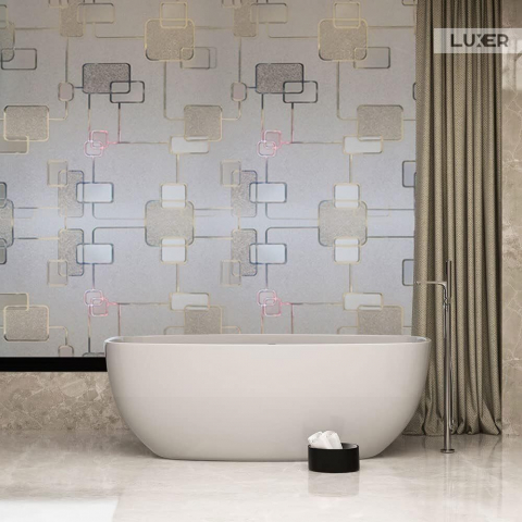 Folie Decorativa Privacy Pentru Geamuri - Home&Office, Protectie UV, Model - Square Knot, Dimensiuni 200x60 cm, Luxer Folie decorativă privacy Folie pentru geamuri Folie protectie UV Folie geam caramida Folie decorativă pentru geamuri Folie privacy pentru birou Folie pentru home office Folie decorativă Luxer Folie pentru intimitate geamuri Folie decorativă 200x60 cm [2]