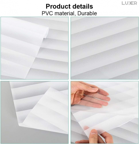 Folie Decorativa Privacy Pentru Geamuri - Home&Office, Protectie UV, Model - Imitatie Jaluzele, Dimensiuni 200x60 cm, Luxer [11]