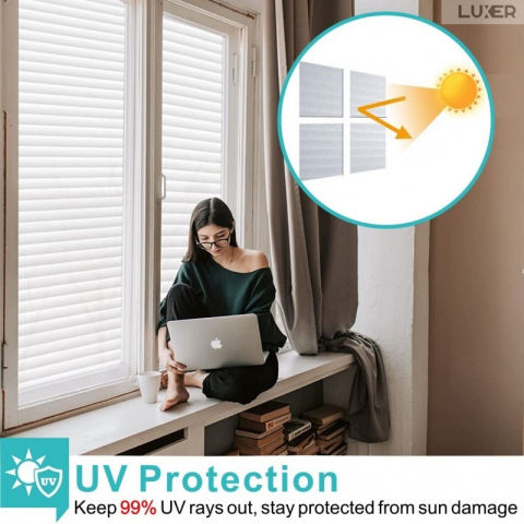 Folie Decorativa Privacy Pentru Geamuri - Home&Office, Protectie UV, Model - Imitatie Jaluzele, Dimensiuni 200x60 cm, Luxer [6]