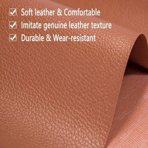 Folie din piele ecologică autoadezivă Luxer, Caramel Brown, dimensiune 137x60 cm, ideală pentru recondiționare canapea, scaun sau interior auto. [5]