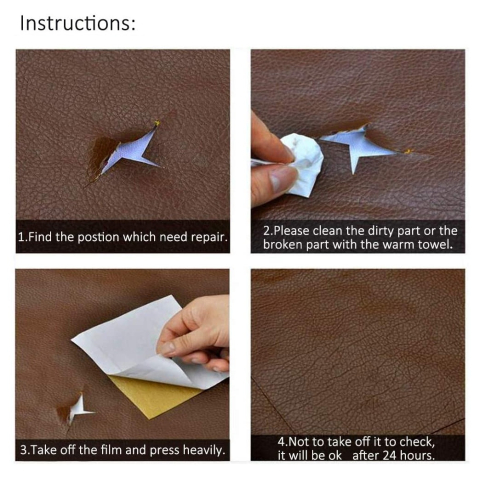 Folie din piele ecologică autoadezivă Luxer, maro, dimensiune 137x60 cm, ideală pentru recondiționare canapea, scaun sau interior auto. [8]