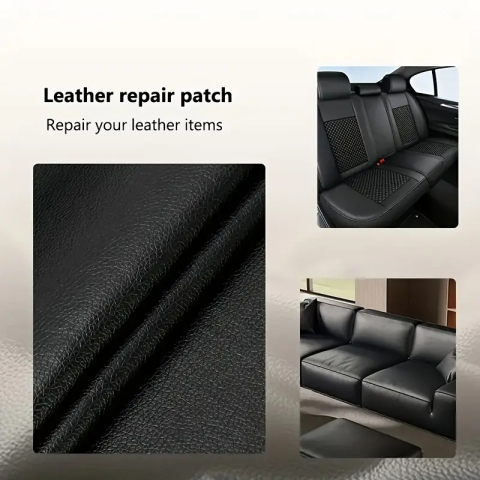 Folie din piele ecologică autoadezivă Luxer, neagră, dimensiune 137x60 cm, ideală pentru recondiționare canapea, scaun sau interior auto. [4]