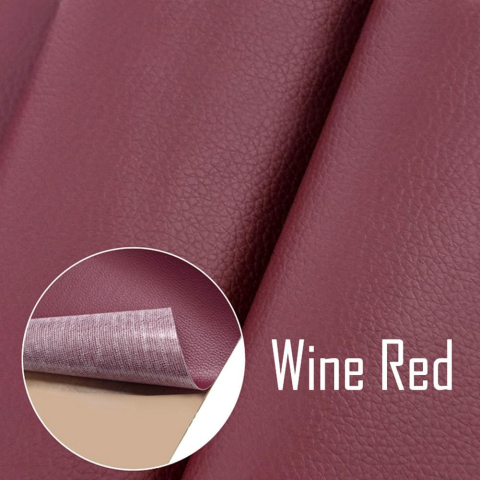 Folie din piele ecologică autoadezivă Luxer, Wine Red, dimensiune 137x60 cm, ideală pentru recondiționare canapea, scaun sau interior auto. [1]